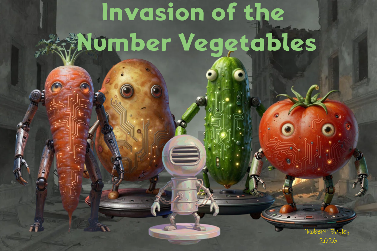 Title screen: Invasion of the Number Vegetables